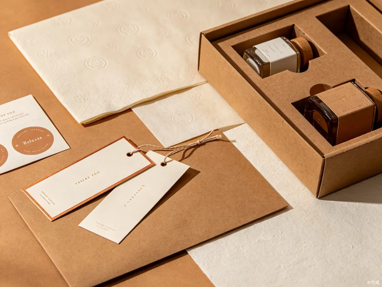 Custom inserts, tissue paper, stickers, tags and finishing details
